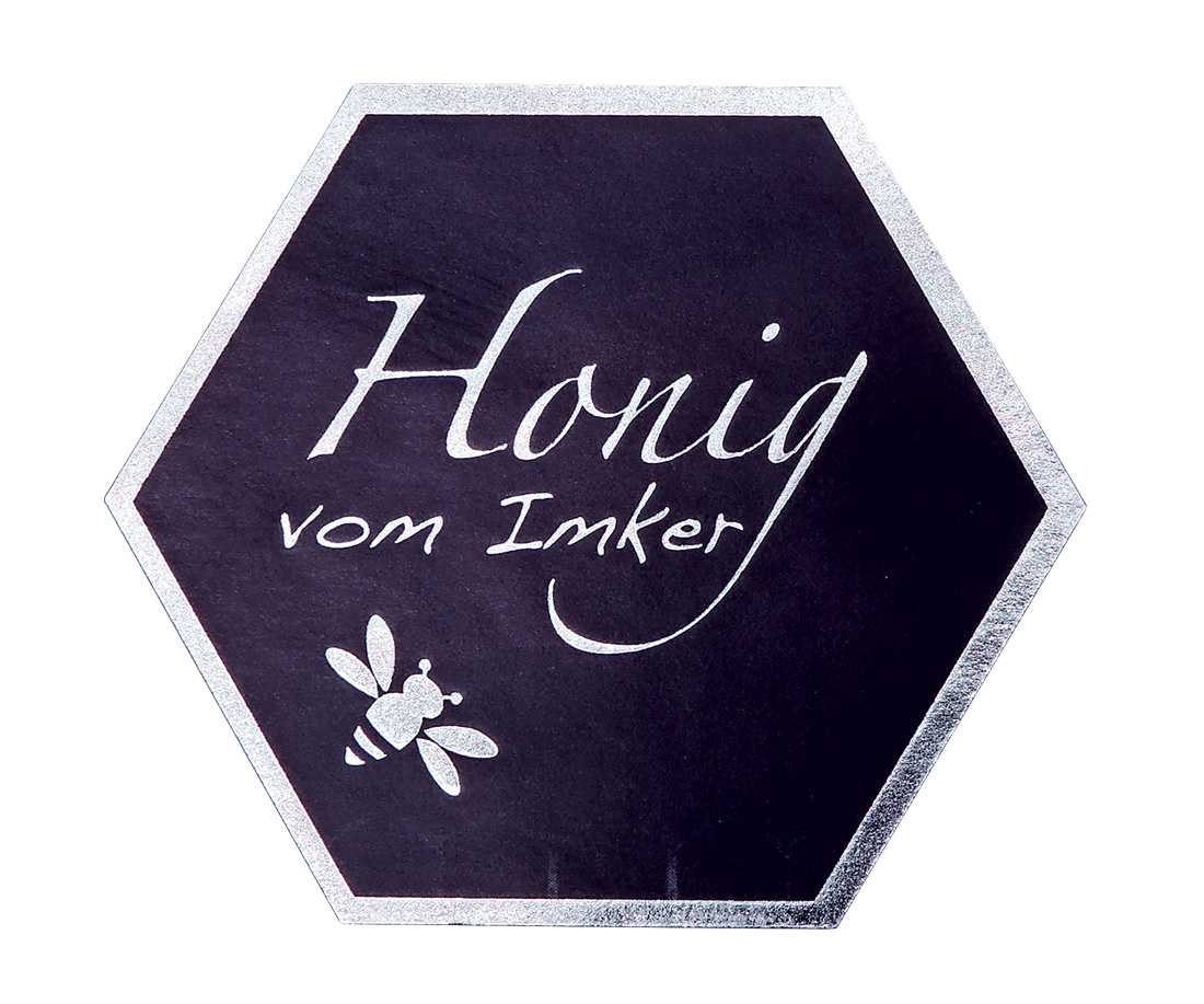 RuBee®SILBER Honigglas Etikett