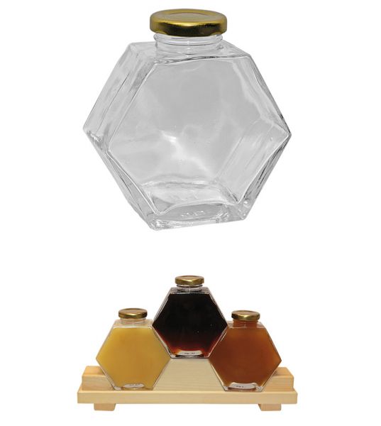 Sechseckglas Deluxe | 500 g / 400 ml | Twist Off Gläser | Honiggläser &  Flaschen | Imkershop