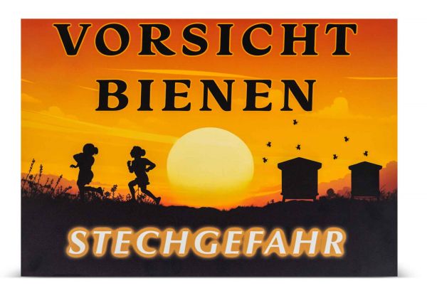 Warnschild &quot;Vorsicht Bienen&quot; orange