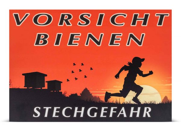 Warnschild &quot;Vorsicht Bienen&quot; rot