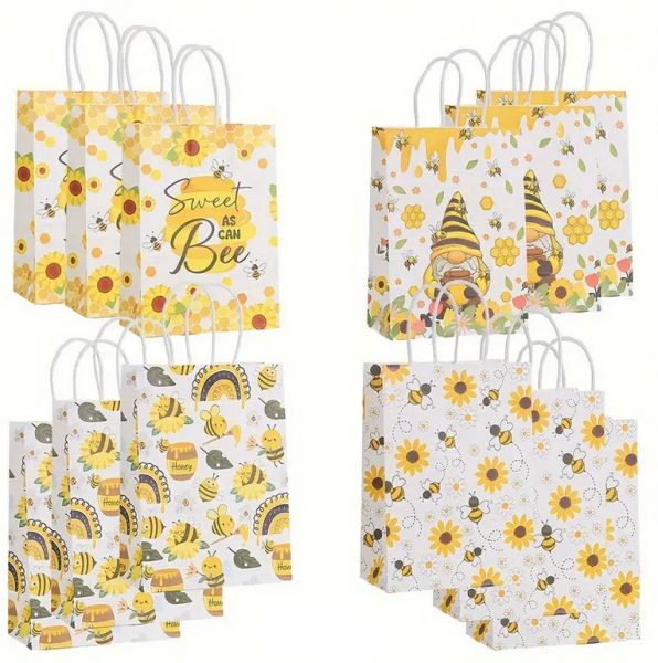 Papier Geschenktaschen mit Bienen Motiven