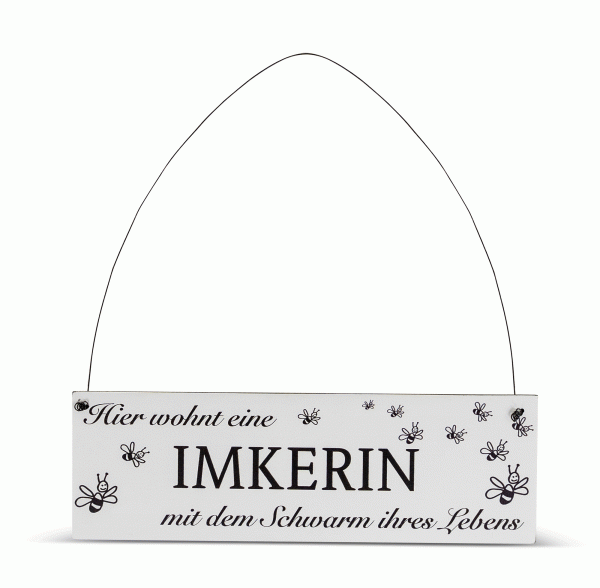 Dekoschild &quot;Imkerin mit dem Schwarm&quot;